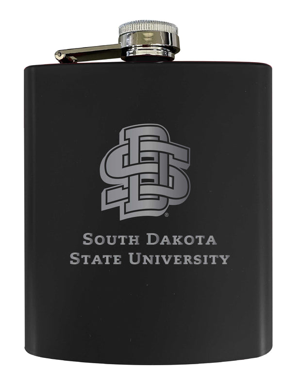 South Dakota State Jackrabbits Stainless Steel Etched Flask 7 oz - Officially Licensed, Choose Your Color, Matte Finish