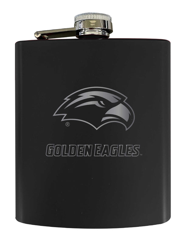 Southern Mississippi Golden Eagles Stainless Steel Etched Flask 7 oz - Officially Licensed, Choose Your Color, Matte Finish