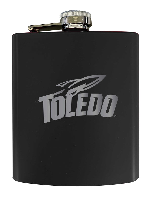 Toledo Rockets Stainless Steel Etched Flask 7 oz - Officially Licensed, Choose Your Color, Matte Finish