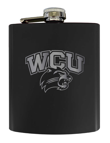 Western Carolina University Stainless Steel Etched Flask 7 oz - Officially Licensed, Choose Your Color, Matte Finish