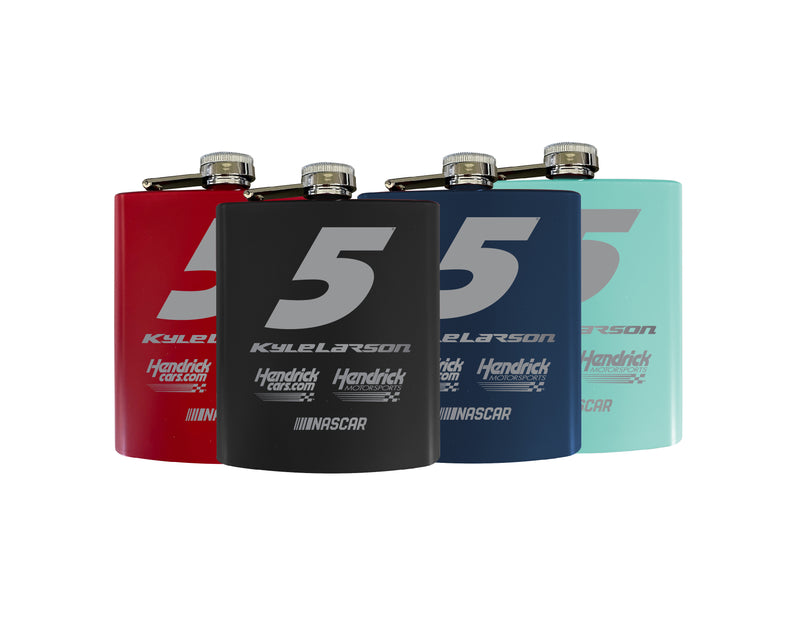 Nascar #5 Kyle Larson Matte Finish Stainless Steel 7 oz Flask