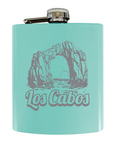 Load image into Gallery viewer, Los Cabos Mexico Souvenir 7 oz Engraved Steel Flask Matte Finish
