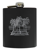 Load image into Gallery viewer, Punta Cana Dominican Republic Souvenir Engraved Matte Finish Stainless Steel 7 oz Flask
