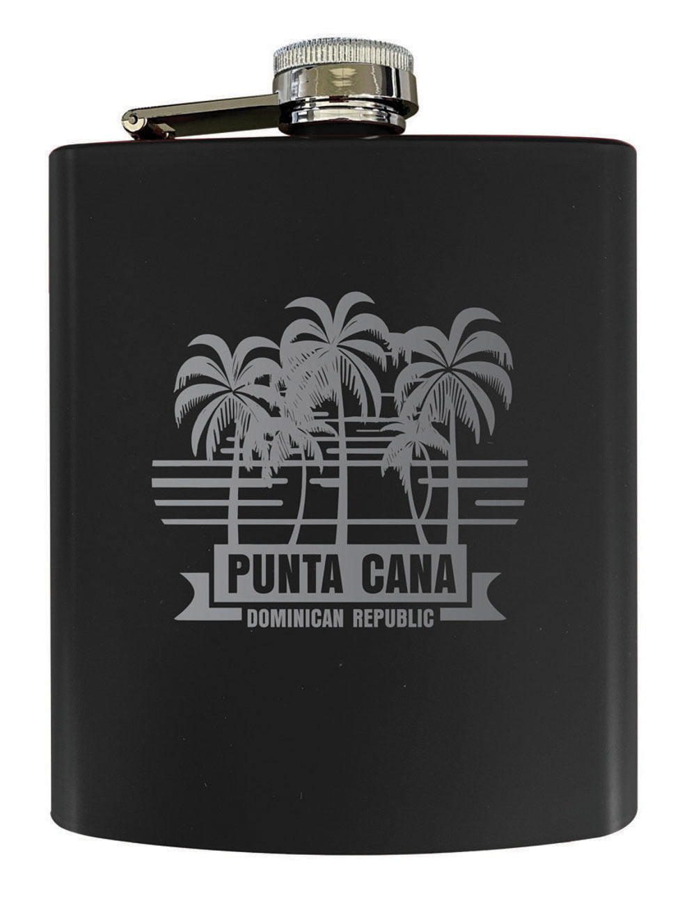 Punta Cana Dominican Republic Souvenir Engraved Matte Finish Stainless Steel 7 oz Flask