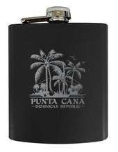 Load image into Gallery viewer, Punta Cana Dominican Republic Souvenir Engraved Matte Finish Stainless Steel 7 oz Flask
