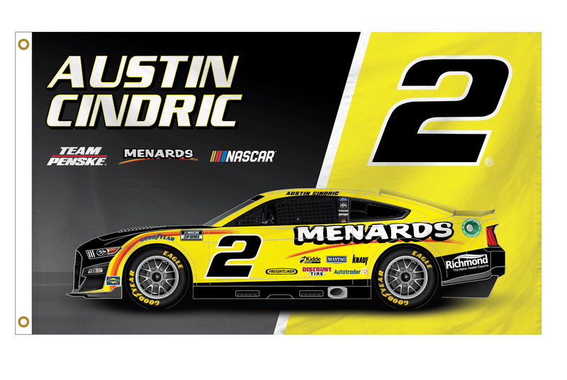 Austin Cindric #2 Nascar 3' x 5' Car Flag New for 2022