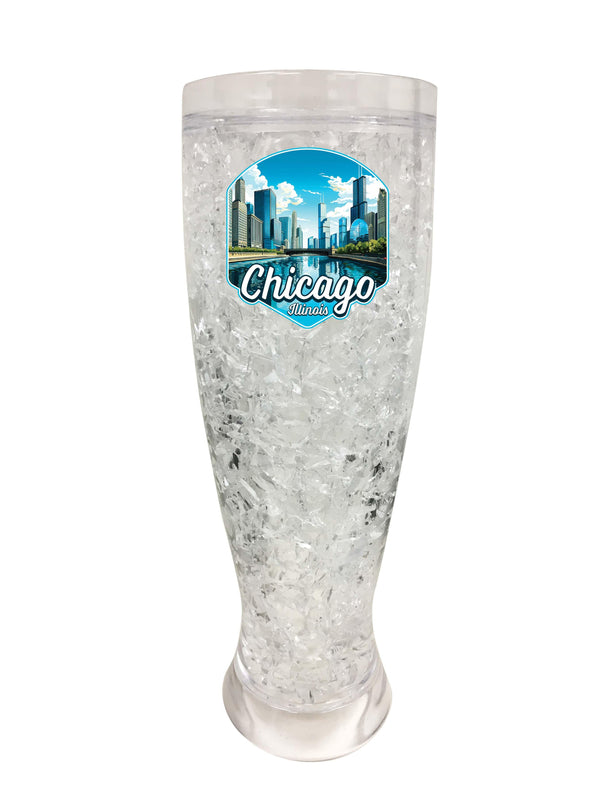 Chicago Illinois A Souvenir 16oz Broken Glass Frosty Mug