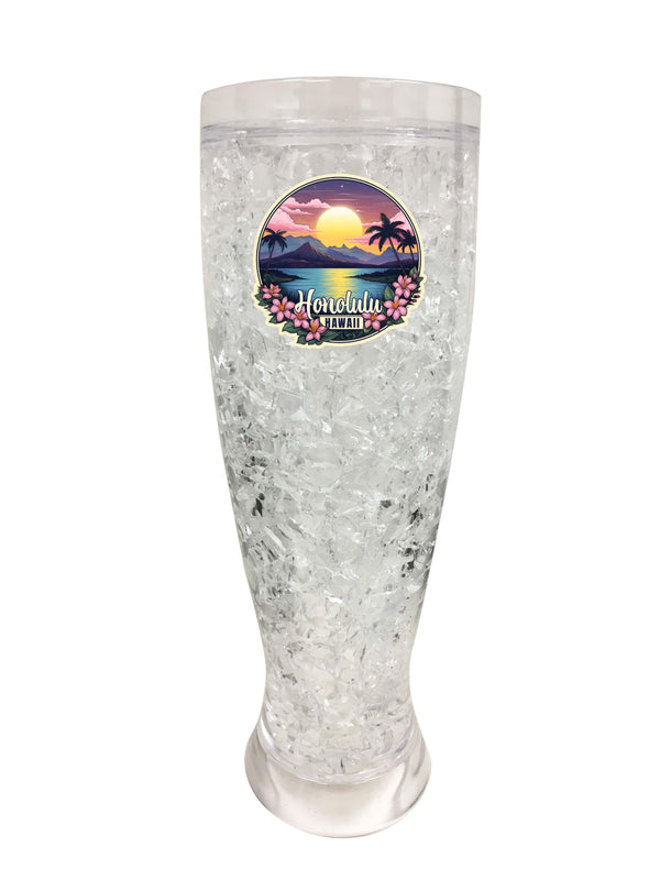 Honolulu Hawaii B Souvenir 16oz Broken Glass Frosty Mug