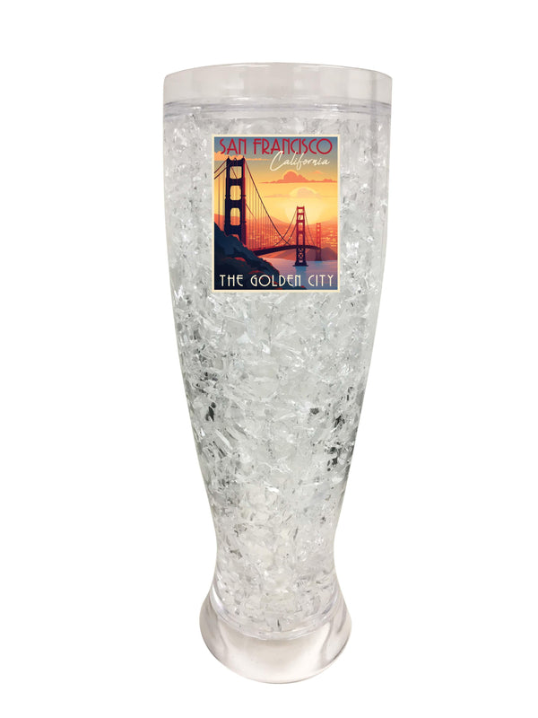 San Francisco California B Souvenir 16oz Broken Glass Frosty Mug