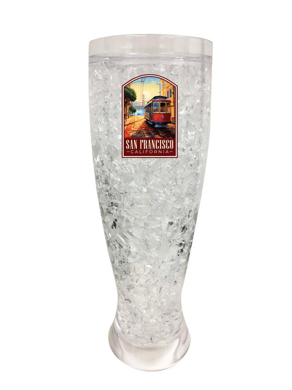 San Francisco California C Souvenir 16oz Broken Glass Frosty Mug