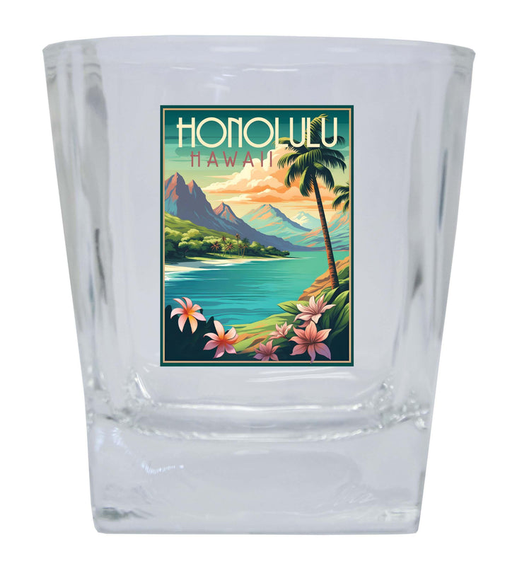Honolulu Hawaii C Souvenir 8oz Whiskey Glass