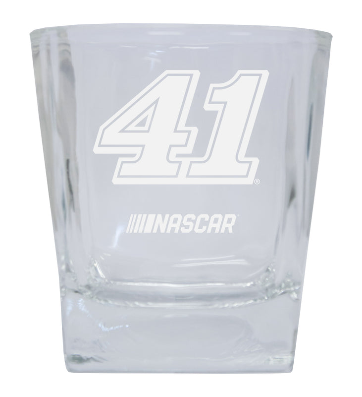 R and R Imports Cole Custer NASCAR #41 Etched Whiskey Glass 2-Pack
