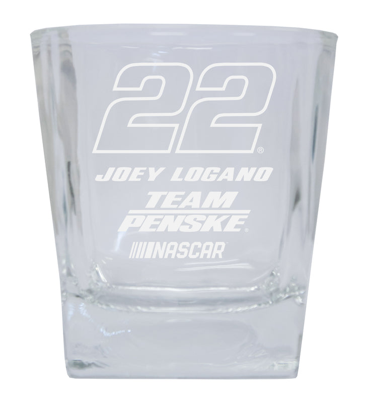 R and R Imports Joey Logano NASCAR #22 Etched Whiskey Glass 2-Pack