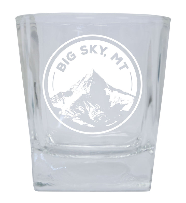 Big Sky Montana Souvenir 8oz Engraved Whiskey Glass Rocks Glass