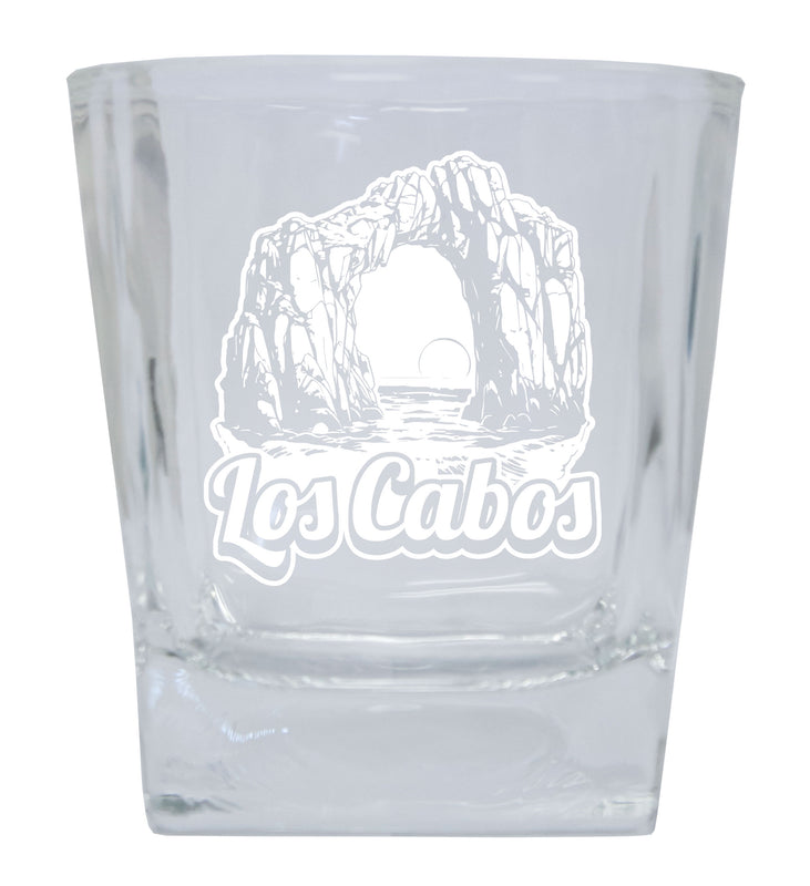 Los Cabos Mexico Souvenir 8oz Engraved Whiskey Glass Rocks Glass