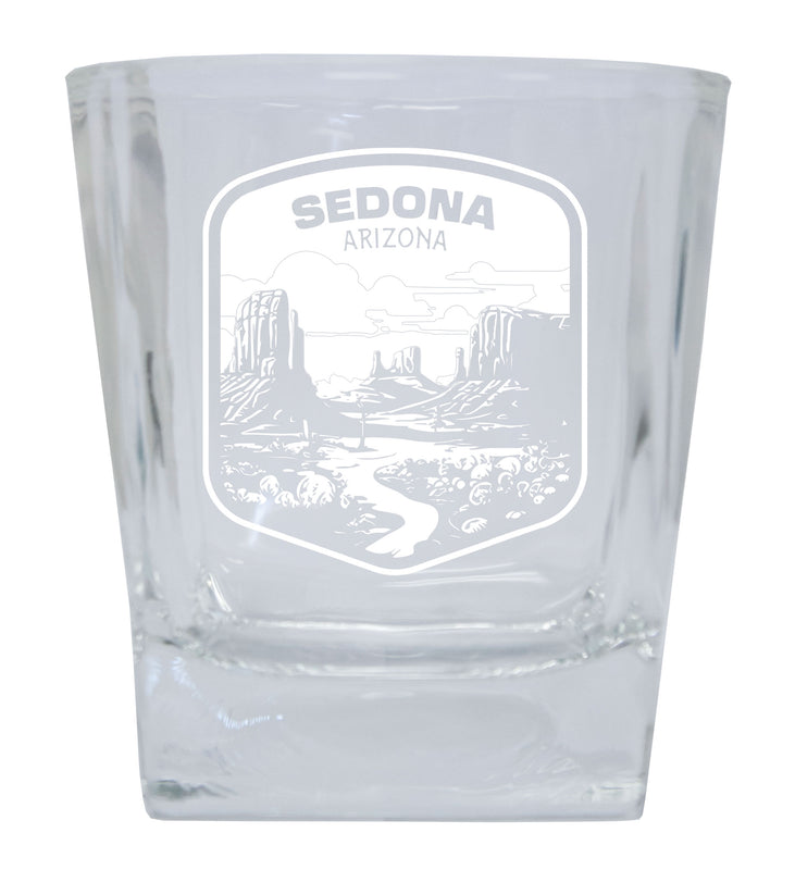 Sedona Arizona Souvenir 8oz Engraved Whiskey Glass Rocks Glass