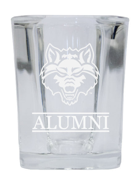 NCAA Arkansas State Alumni 2oz Laser Etched Square Shot Glass