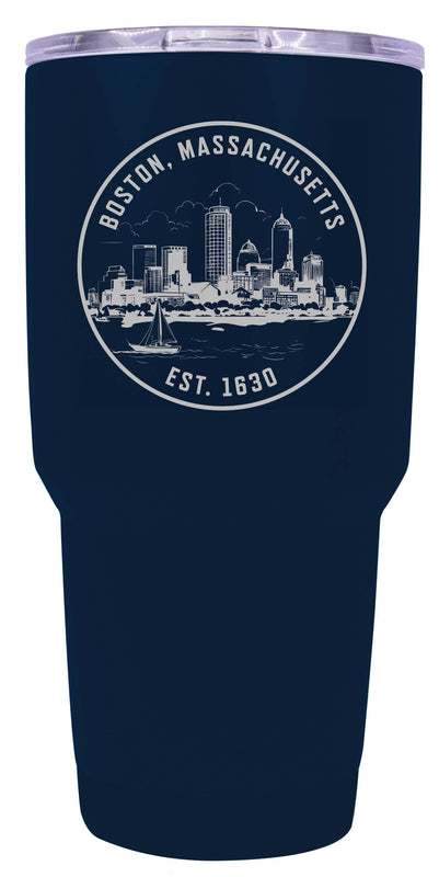 Boston Massachusetts Souvenir 24 oz Engraved Insulated Tumbler