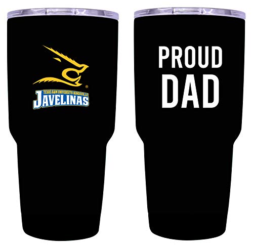 Texas A&M Kingsville Javelinas NCAA Insulated Tumbler - 16oz Stainless Steel Travel Mug Proud Dad Design Black
