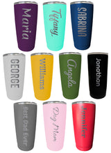 Load image into Gallery viewer, Customizable Engraved 16 oz Insulated Stainless Steel Tumbler Personalized with Custom Text or Name Choice of 10 Colors
