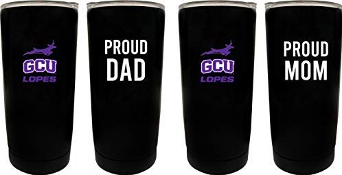 Grand Canyon University Lopes NCAA Insulated Tumbler - 16oz Stainless Steel Travel Mug Proud Mom and Dad Design Black