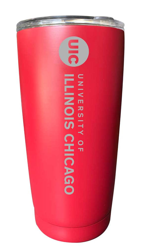University of Illinois at Chicago NCAA Laser-Engraved Tumbler - 16oz Stainless Steel Insulated Mug Choose Your Color