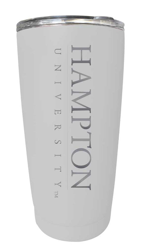 Hampton University NCAA Laser-Engraved Tumbler - 16oz Stainless Steel Insulated Mug Choose Your Color