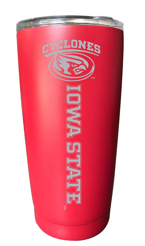 Iowa State Cyclones NCAA Laser-Engraved Tumbler - 16oz Stainless Steel Insulated Mug Choose Your Color