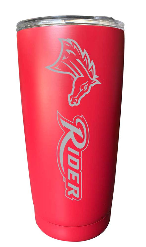 Rider University Broncs NCAA Laser-Engraved Tumbler - 16oz Stainless Steel Insulated Mug Choose Your Color