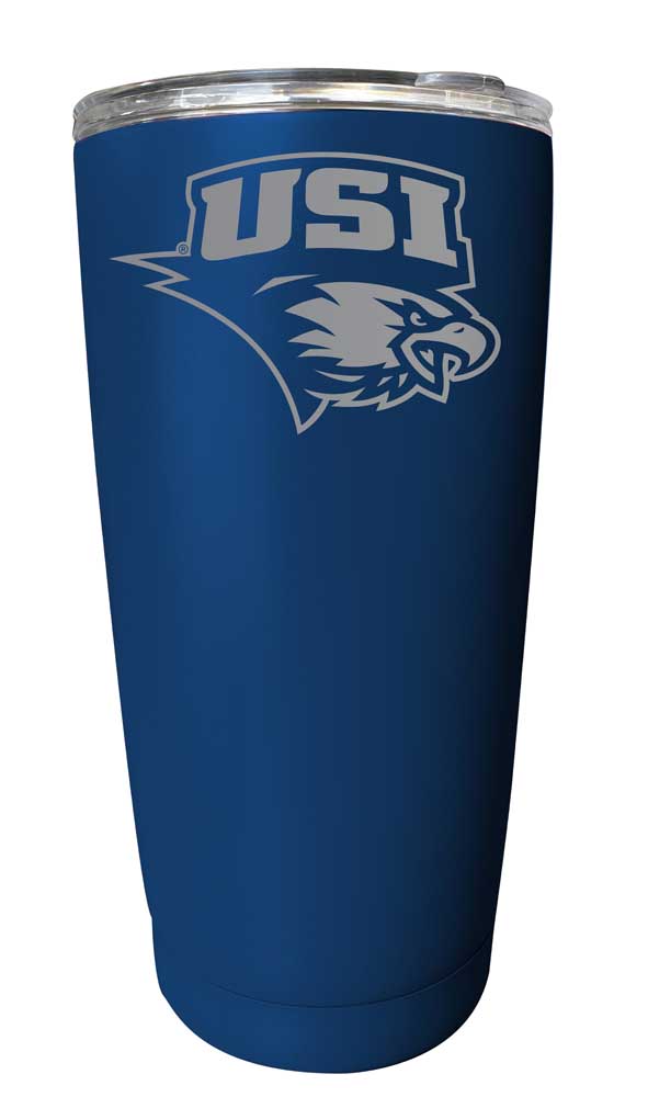 University of Southern Indiana NCAA Laser-Engraved Tumbler - 16oz Stainless Steel Insulated Mug Choose Your Color