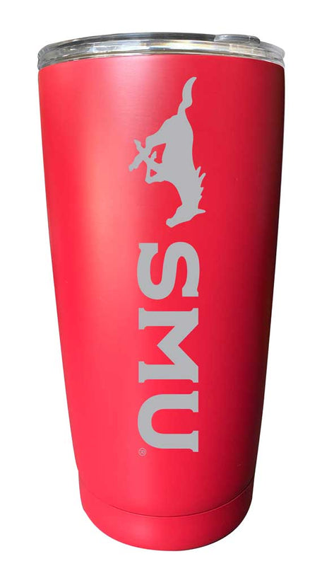 Southern Methodist University NCAA Laser-Engraved Tumbler - 16oz Stainless Steel Insulated Mug Choose Your Color