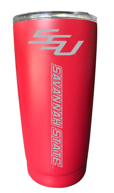 Savannah State University NCAA Laser-Engraved Tumbler - 16oz Stainless Steel Insulated Mug Choose Your Color
