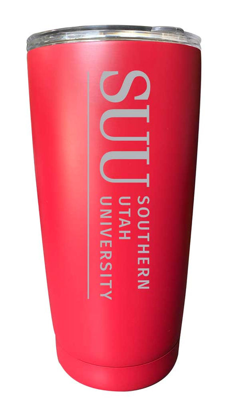 Southern Utah University NCAA Laser-Engraved Tumbler - 16oz Stainless Steel Insulated Mug Choose Your Color