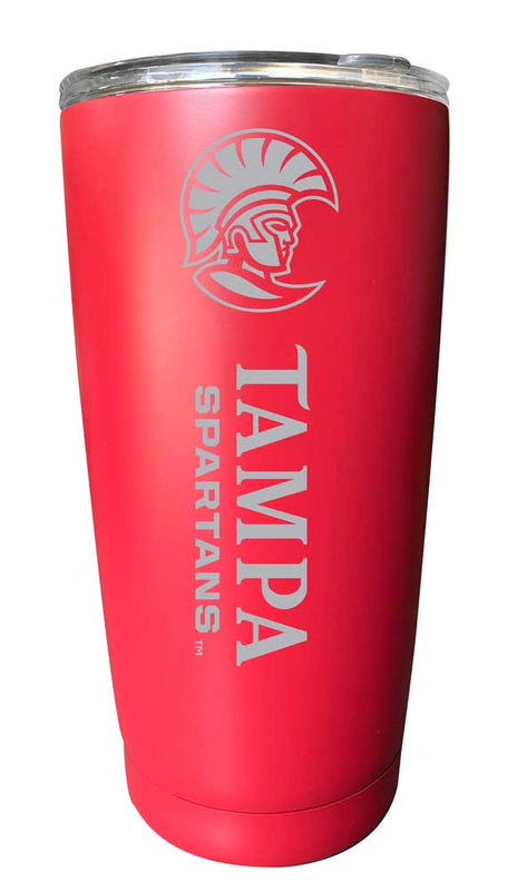 University of Tampa Spartans NCAA Laser-Engraved Tumbler - 16oz Stainless Steel Insulated Mug Choose Your Color