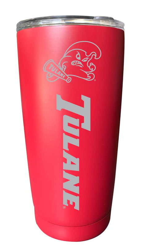 Tulane University Green Wave NCAA Laser-Engraved Tumbler - 16oz Stainless Steel Insulated Mug Choose Your Color