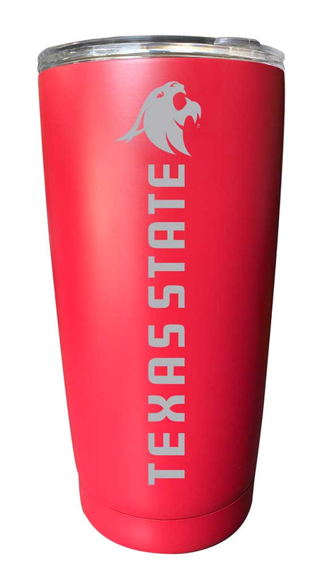 Texas State Bobcats NCAA Laser-Engraved Tumbler - 16oz Stainless Steel Insulated Mug Choose Your Color