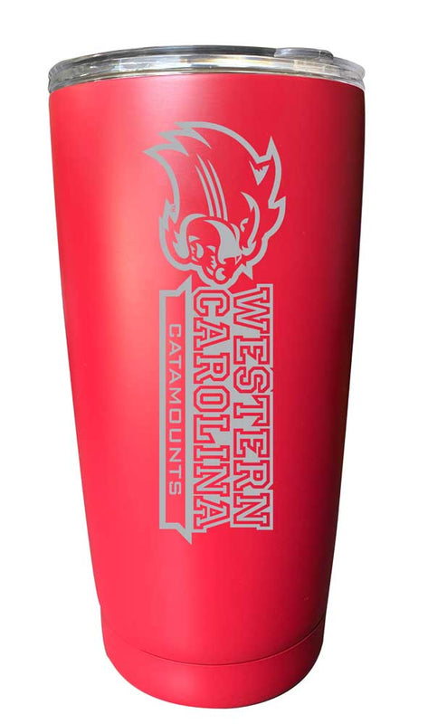 Western Carolina University NCAA Laser-Engraved Tumbler - 16oz Stainless Steel Insulated Mug Choose Your Color