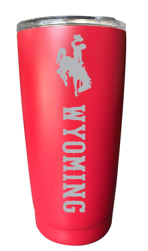 University of Wyoming NCAA Laser-Engraved Tumbler - 16oz Stainless Steel Insulated Mug Choose Your Color