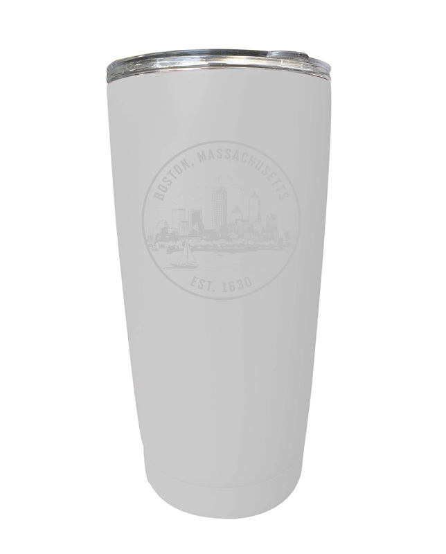 Boston Massachusetts Souvenir 16 oz Engraved Insulated Tumbler