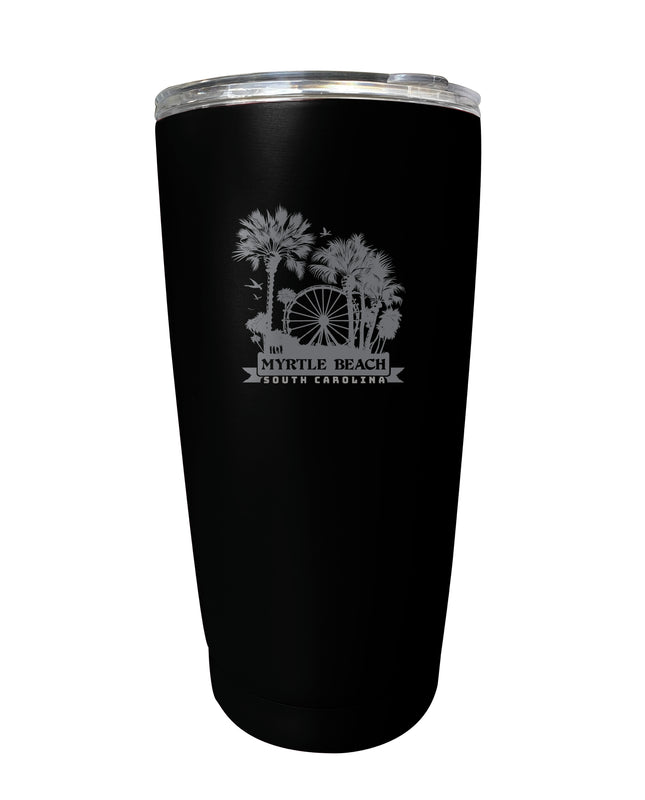 Myrtle Beach South Carolina Laser Etched Souvenir 16 oz Stainless Steel Insulated Tumbler
