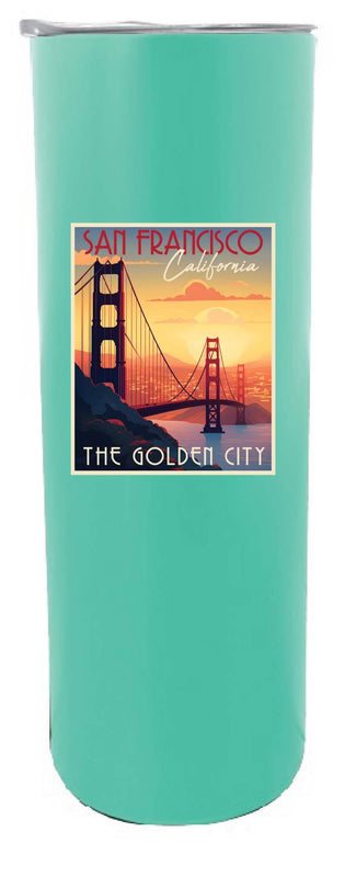 San Francisco California B Souvenir 20 oz Insulated Skinny Tumbler Glitter