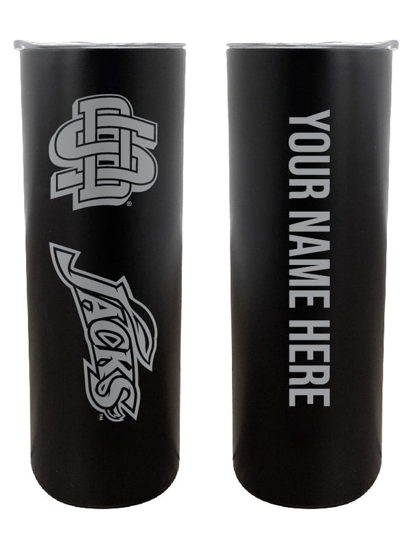 South Dakota State Jackrabbits Etched Custom NCAA Skinny Tumbler - 20oz Personalized Stainless Steel Insulated Mug