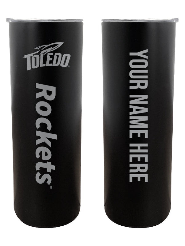 Toledo Rockets Etched Custom NCAA Skinny Tumbler - 20oz Personalized Stainless Steel Insulated Mug