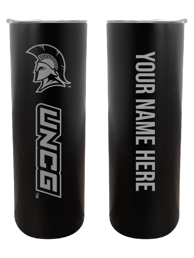 North Carolina Greensboro Spartans 20 oz Customizable Insulated Stainless Steel Skinny Tumbler