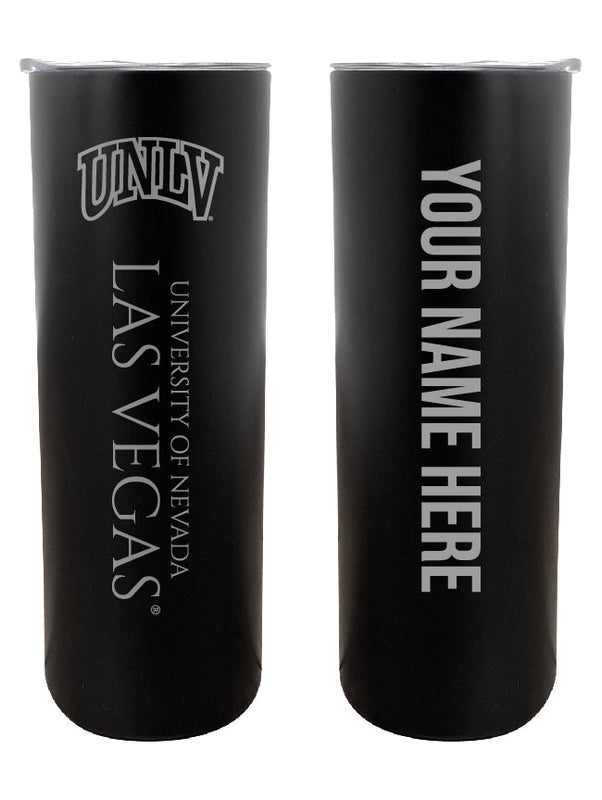UNLV Rebels Etched Custom NCAA Skinny Tumbler - 20oz Personalized Stainless Steel Insulated Mug