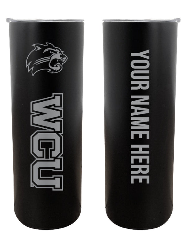 Western Carolina University Etched Custom NCAA Skinny Tumbler - 20oz Personalized Stainless Steel Insulated Mug