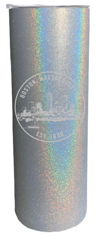Boston Massachusetts Souvenir 20 oz Engraved Insulated Skinny Tumbler