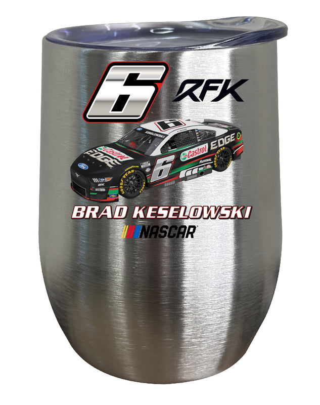 #6 Brad Keselowski Officially Licensed 12oz Insulated Wine Stainless Steel Tumbler