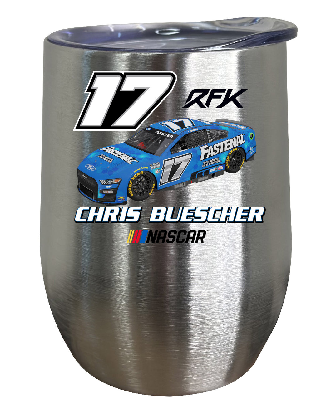 #17 Chris Buescher Officially Licensed 12oz Insulated Wine Stainless Steel Tumbler