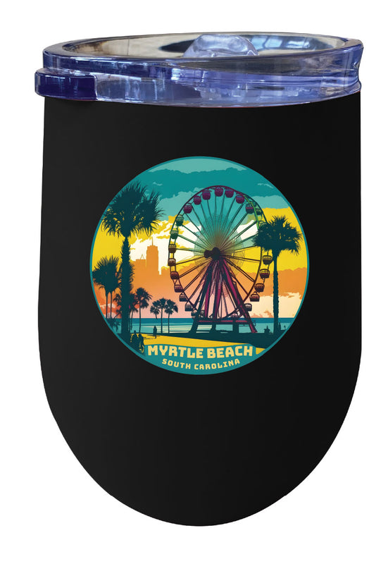 Myrtle Beach South Carolina Souvenir 12 oz Insulated Wine Stainless Steel Tumbler